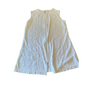 Vintage 1980s Seaside White Zip Front Swim Beach Cover One SIze